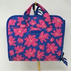 Vera Bradley Art Poppies Blue Pink Hanging Travel Toiletry Bag RETIRED